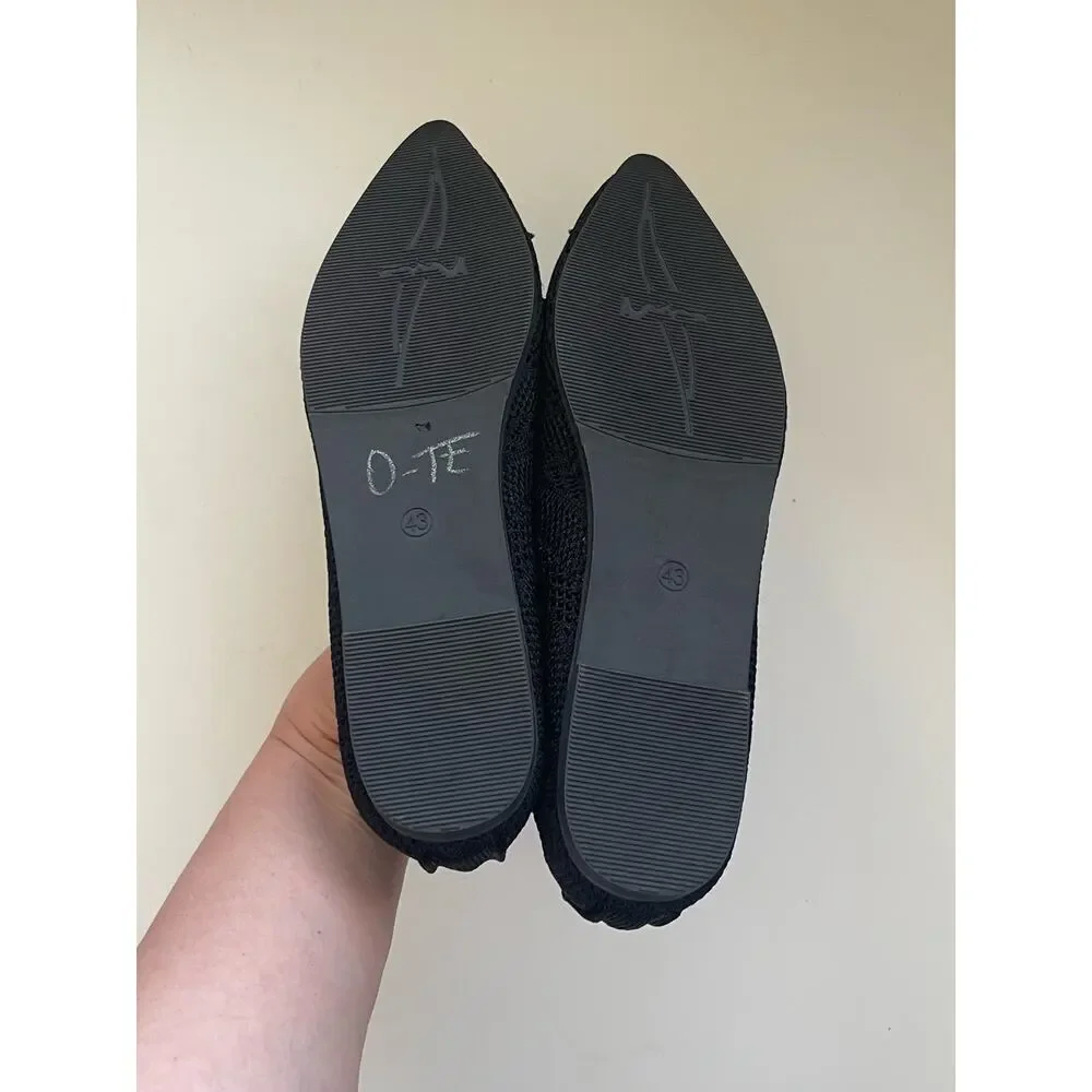 Miluxas Women's Flats Shoes Comfortable Dressy Pointed Toe Ballet Flat Black 9.5